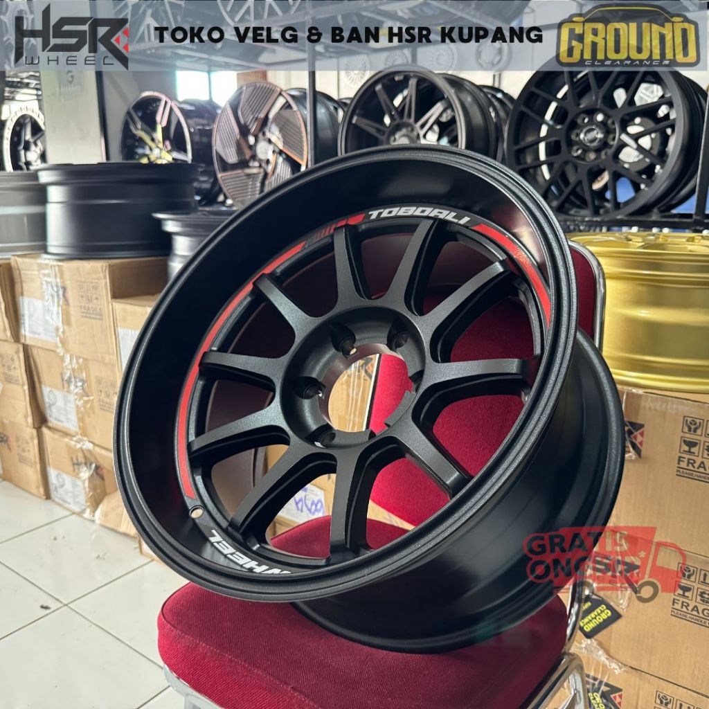 PROMO VELG MOBIL CELONG R18 BAUT 6 PAJERO, FORTUNER, HILUX, DMUX, FORD RANGGER R18 HITAM