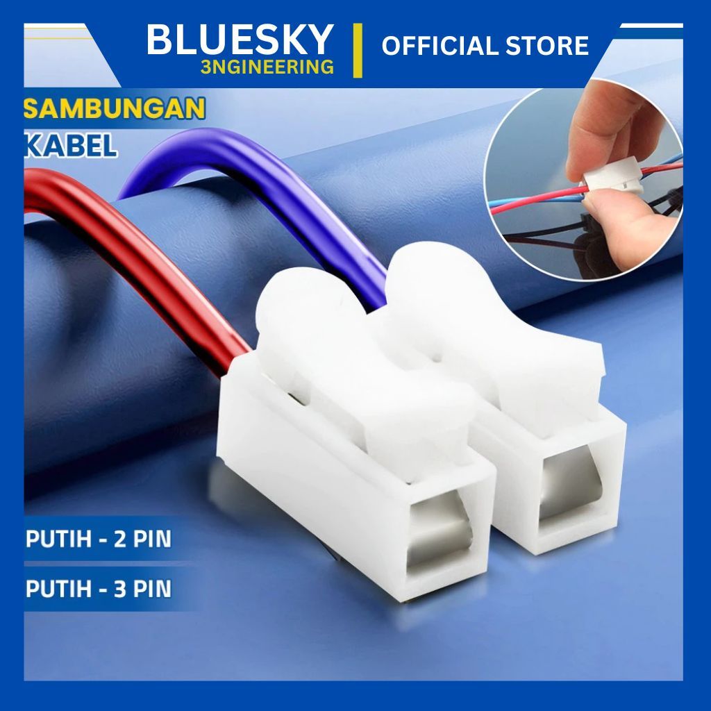 Terminal Block Cable / 2 Wire Connector Spring Terminal Sambungan Kabel Listrik / 2pin 3pin Konektor