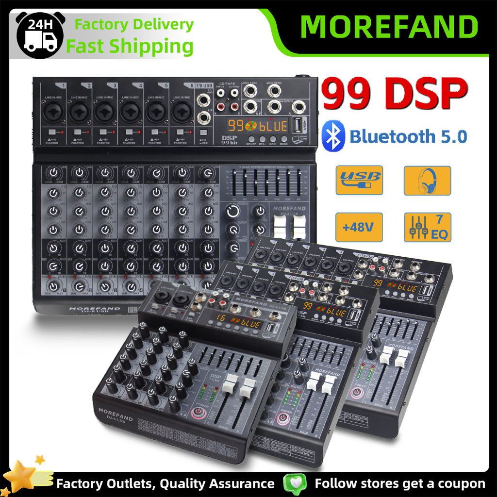 Mixer Equalizer MOREFAND Stereo Graphic Equalizer 99 DSP sinyal USB Bluetooth/MP3/Recorded/PC/Mixer
