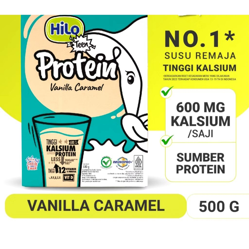 

Hilo Teen Vanila Caramel 500 Gram - Susu Tinggi Kalsium Rendah Lemak