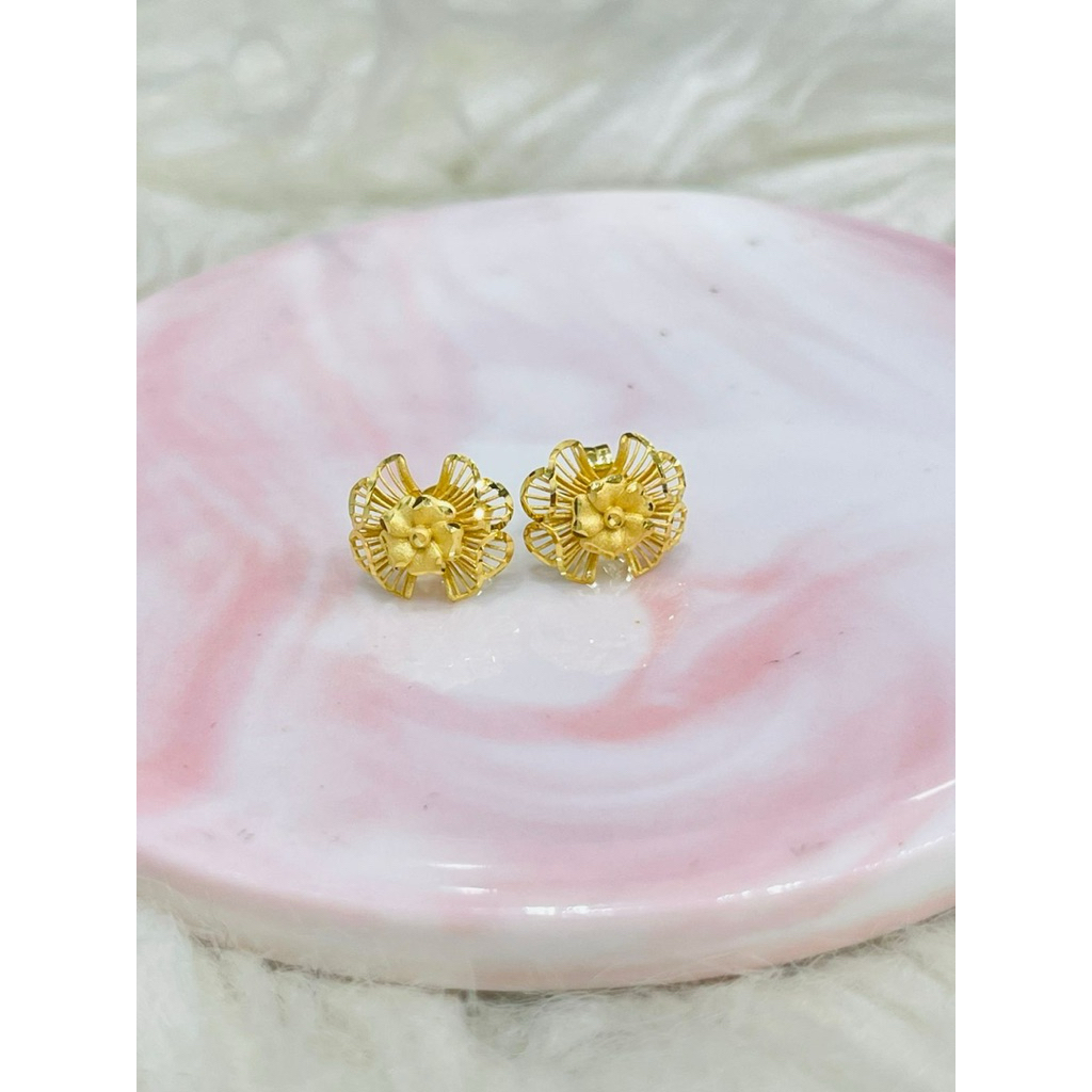 giwang pita bunga dove kerawang terbaru emas asli kadar 700