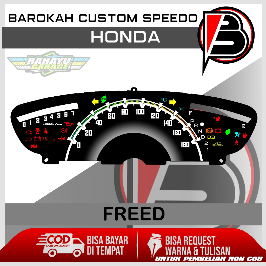 PAPAN SPEEDOMETER CUSTOM HONDA FREED panel spidometer honda freed