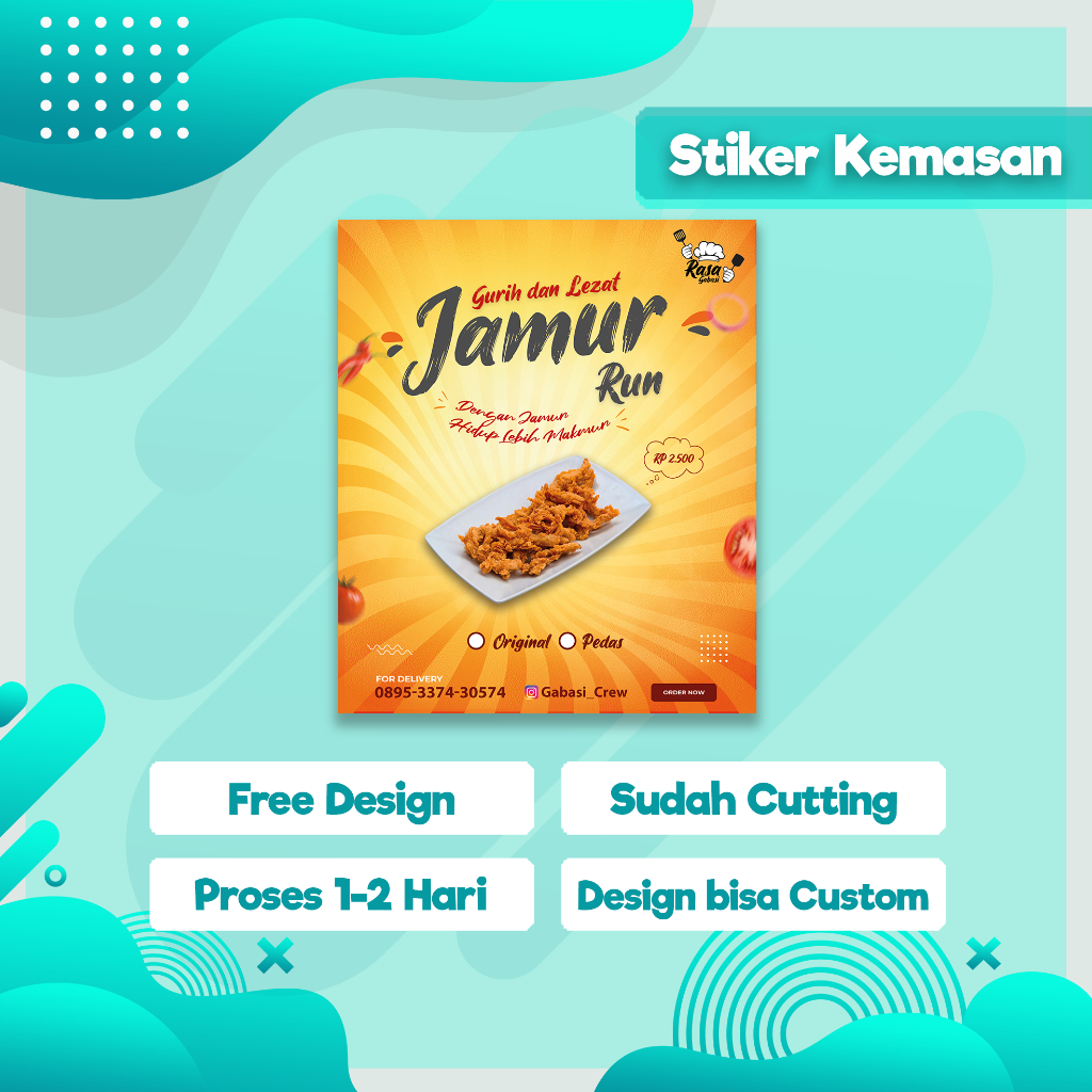 

Cetak Stiker / Label Snack / Label Pouch / Makanan Ringan ( Isi 100Pcs )