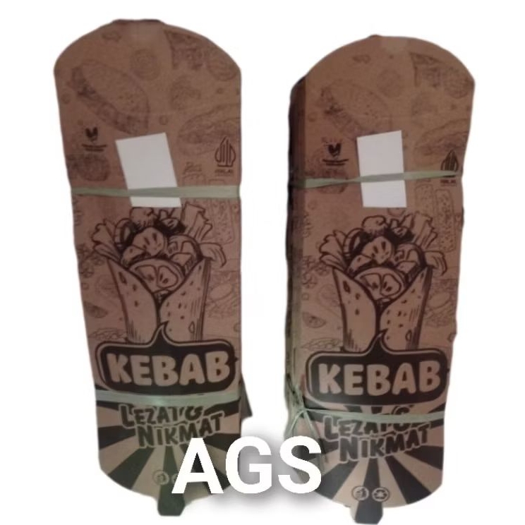 

100 lembar Dus kebab ukuran 24 x 9 cm // Kemasan kebab ukuran 24 x 9 cm