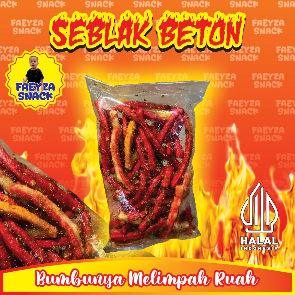 

PROMO!!! TERLARIS KERUPUK SEBLAK BETON JAAT 1KG PEDAS GURIH DAUM JERUK - Faeyza Snack