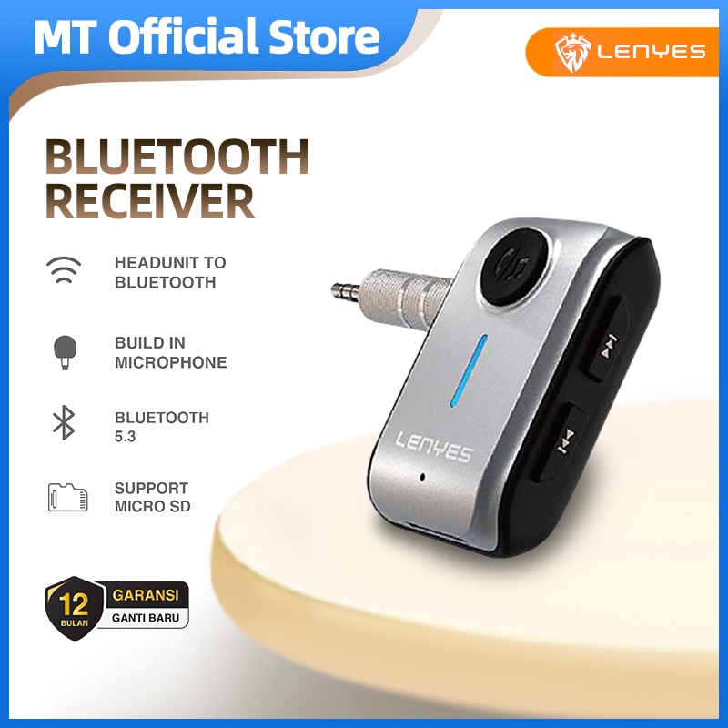 LENYES LR207 Bluetooth Receiver Aux 3.5mm Wireless Adapter 5.3 Alat Bluetooth Salon Speaker Audio Mo