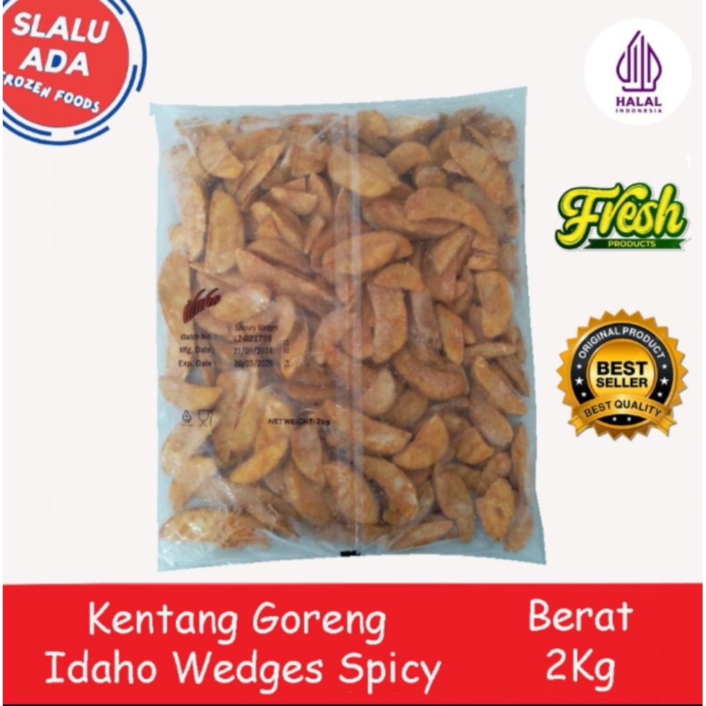 

idaho wedges spicy curah 2kg kentang yang gurih dan renyah