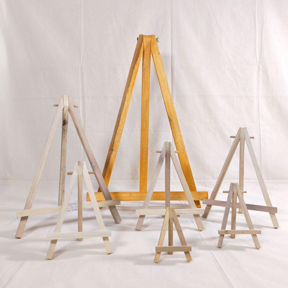 

PUTRA JAYA Wooden Triangle Standing Easel / Desktop Display Stand Kayu Segitiga / Sandaran Dekorasi Lukisan Kanvas Lukis