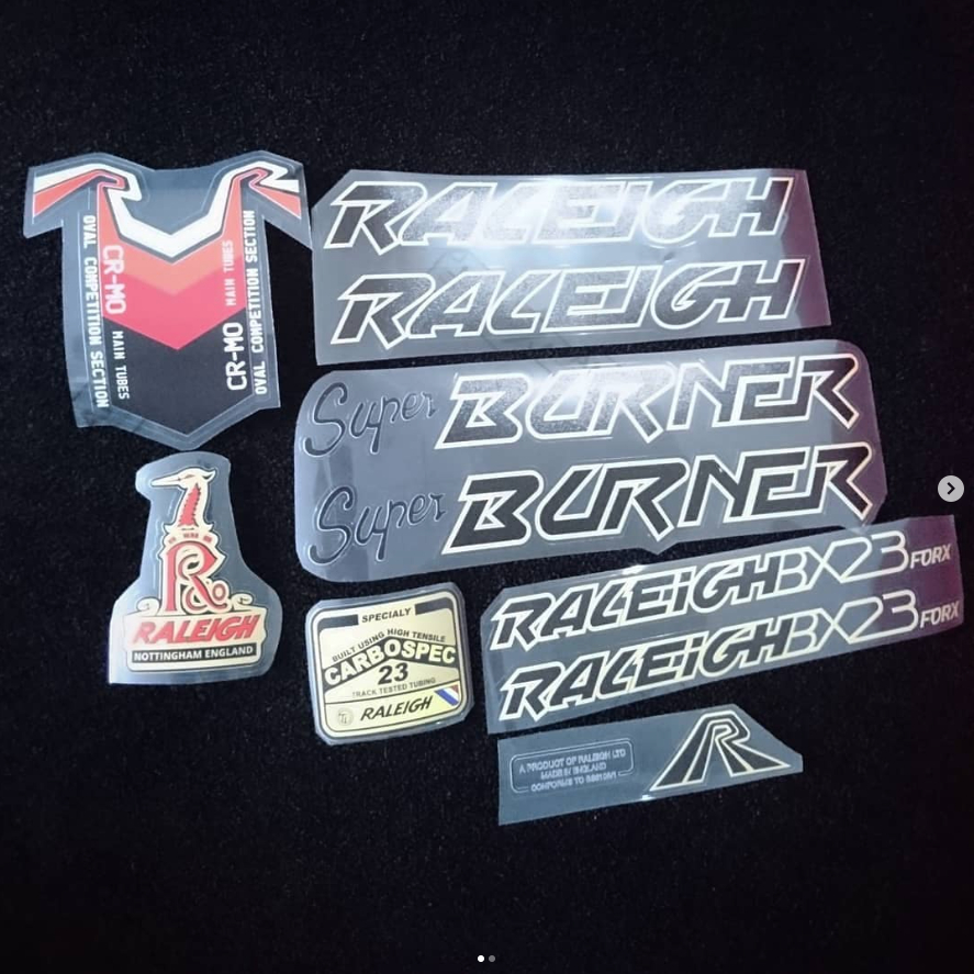 Decal Stiker OS BMX Raleigh Super Burner MK II 80s