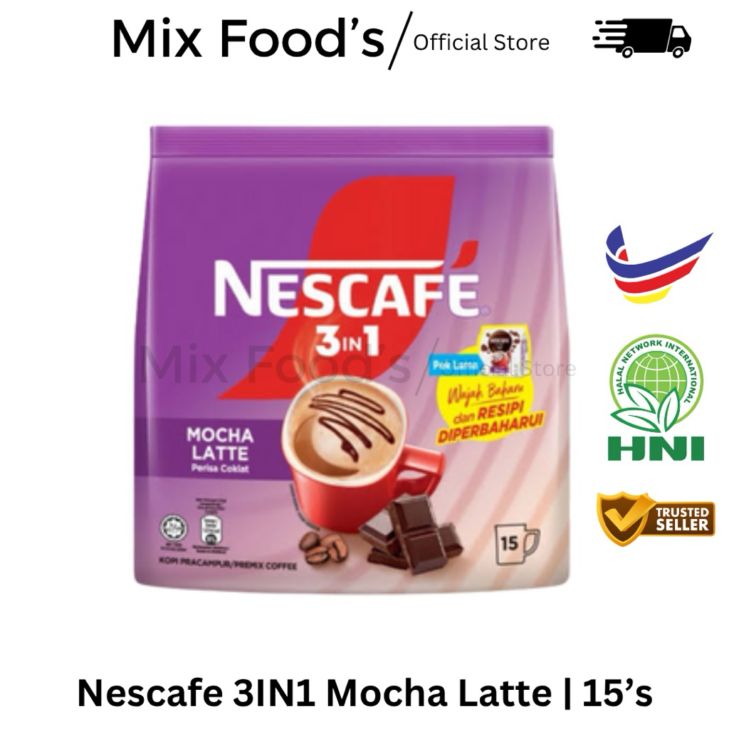 

Nescafe 3in1 mocha latte / caramel latte / hazelnut latte 15’S
