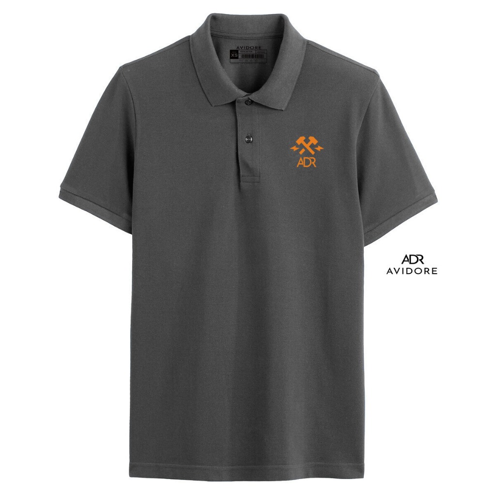 AVIDORE - polo shirt pria lengan pendek size M sampai XXL - ADR HAMMER LOGO ORANGE