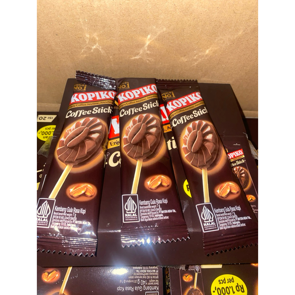 

Permen Kopiko Coffe Stick Lolipop PerBox isi 20Pcs @7gr