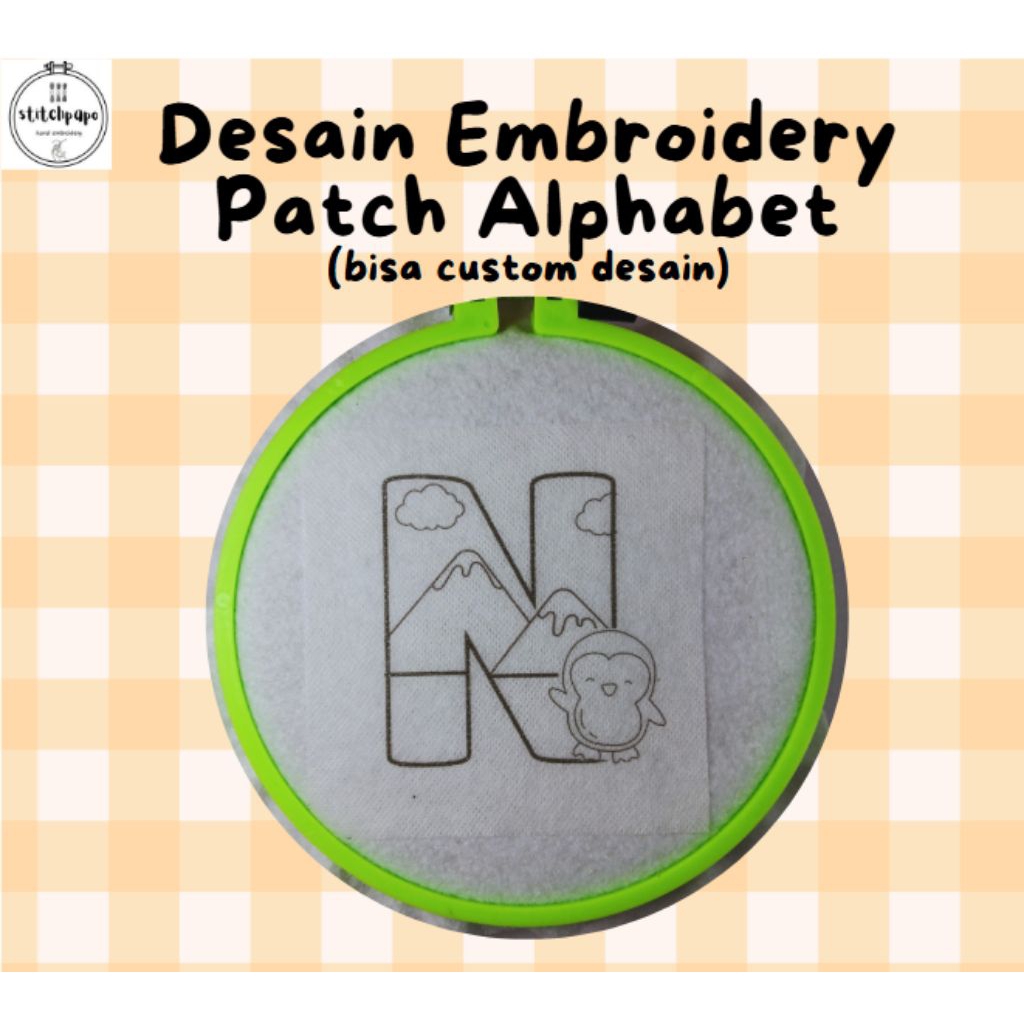 Desain Embroidery Patch Alphabet (Custom)