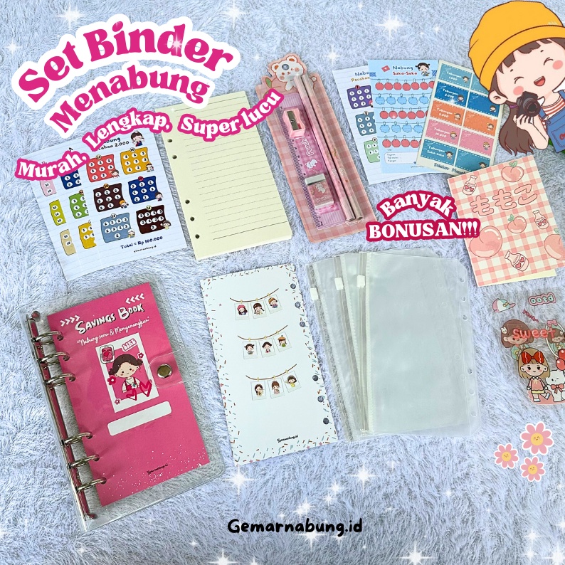 

KODE G67J Paket Binder Keuangan Nabung Murah Lengkap Super Lucu A6 Binder Keuangan Lengkap