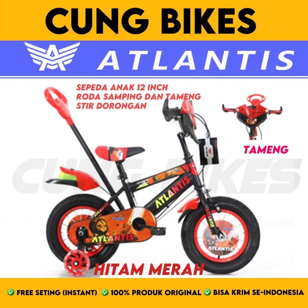 SEPEDA ANAK BMX 12 INCH ATLANTIS LEON DORONGAN STICK BAN JUMBO
