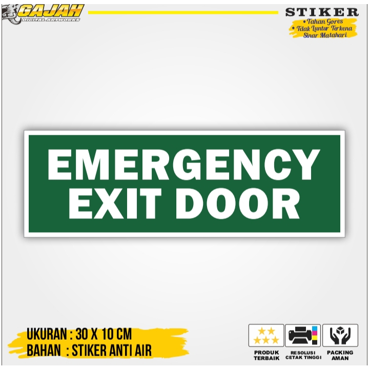 

SIGN / RAMBU STIKER EMERGENCY EXIT DOOR