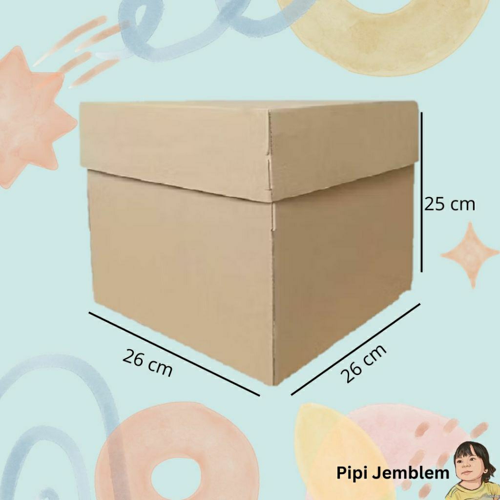 

[26x26x25 cm] Box kotak kue hadiah ultah boneka souvenir