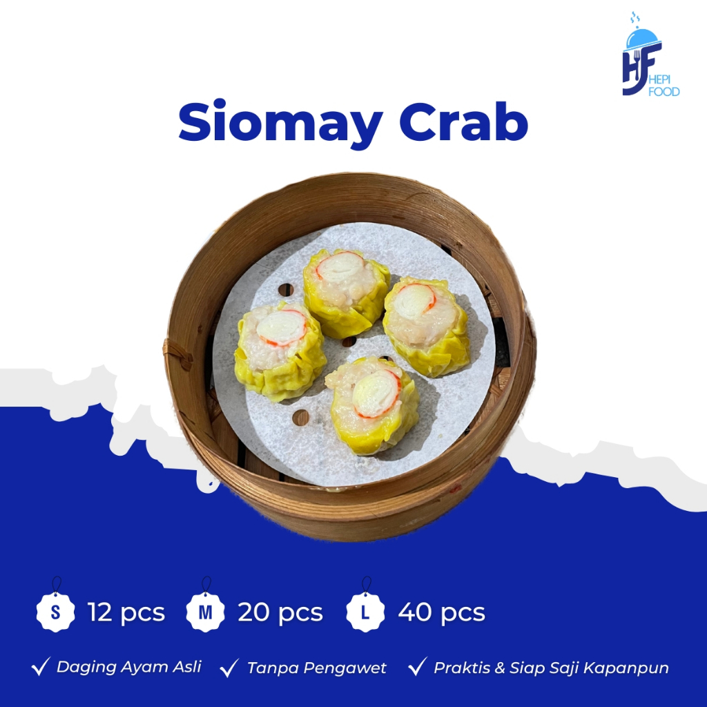 

HEPIFOOD dimsum SIOMAY CRAB Frozen | Kemasan Usaha | 12,20,40 pcs | Lezat Berkualitas | Tanpa Pengawet