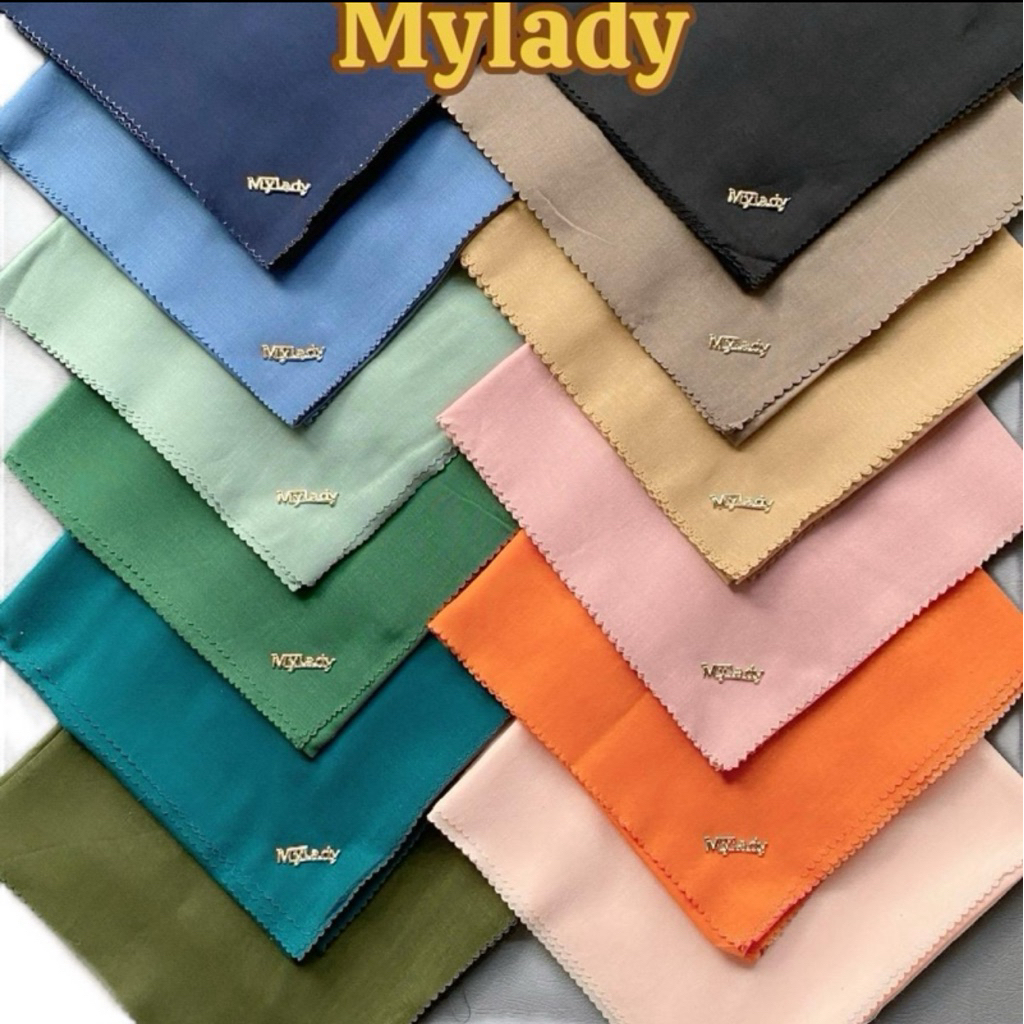 Hijab Segiempat Paris Polos Logo MyLady Jilbab Polos Paris Premium