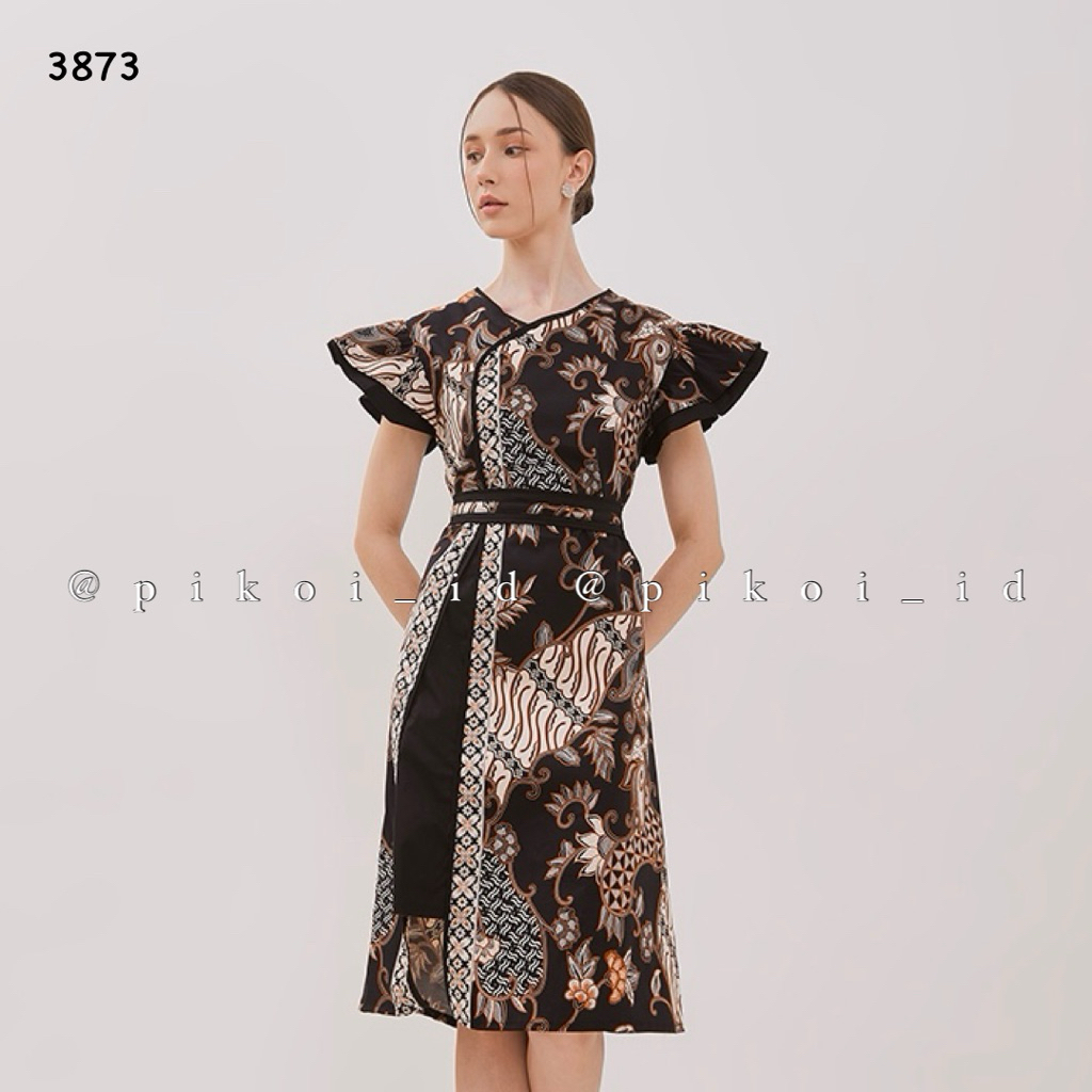 De Dress batik wanita modern / gaun pesta batik wanita modern / dres batik katun wanita kekinian /