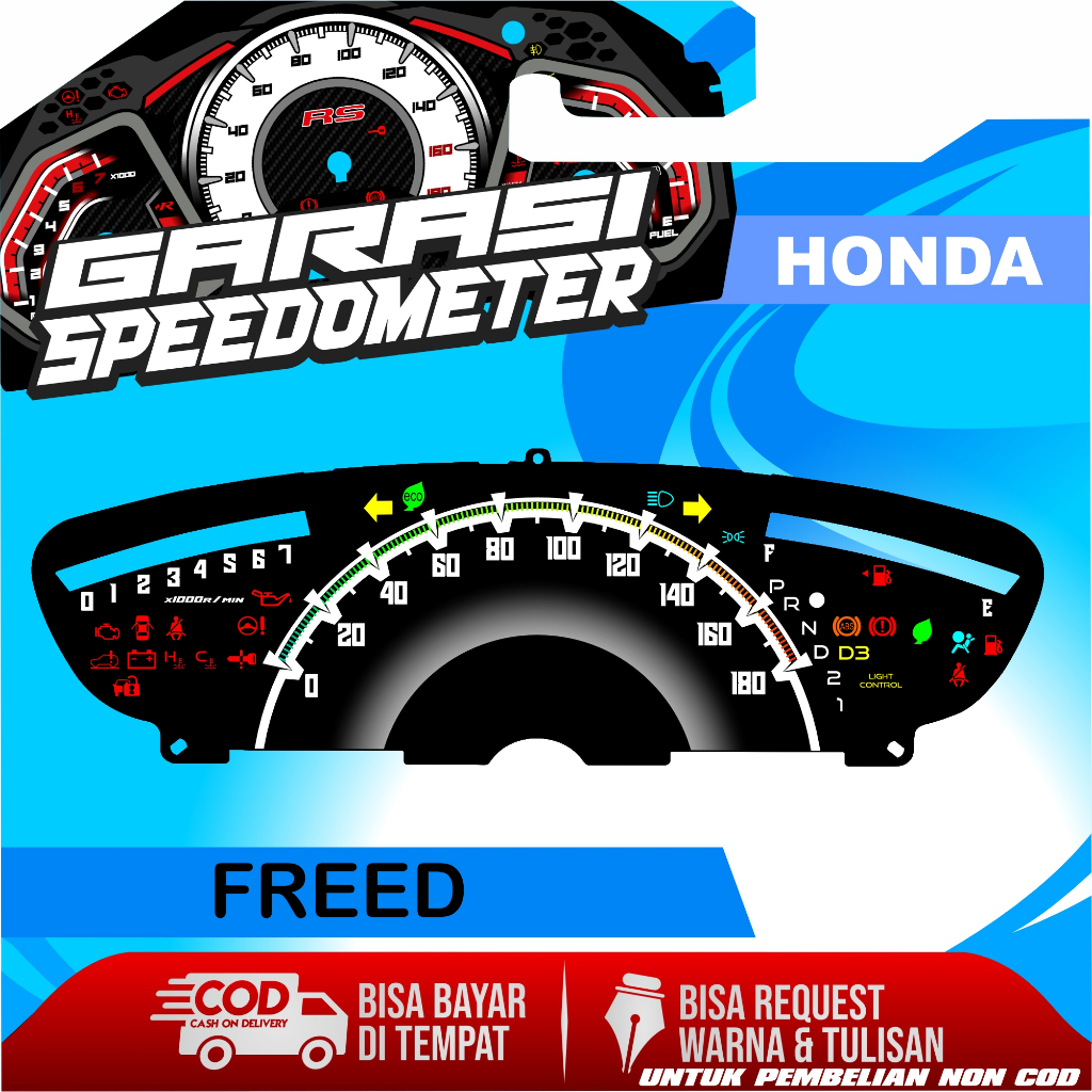 PAPAN SPEEDOMETER CUSTOM HONDA FREED panel spidometer honda freed