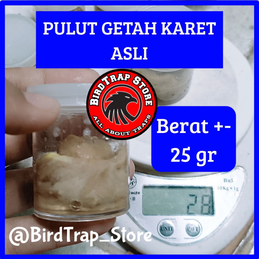 Lem pulut burung asli getah karet -+ 25 gram, Lem burung, pulut burung, lem jebakan burung, pulut je