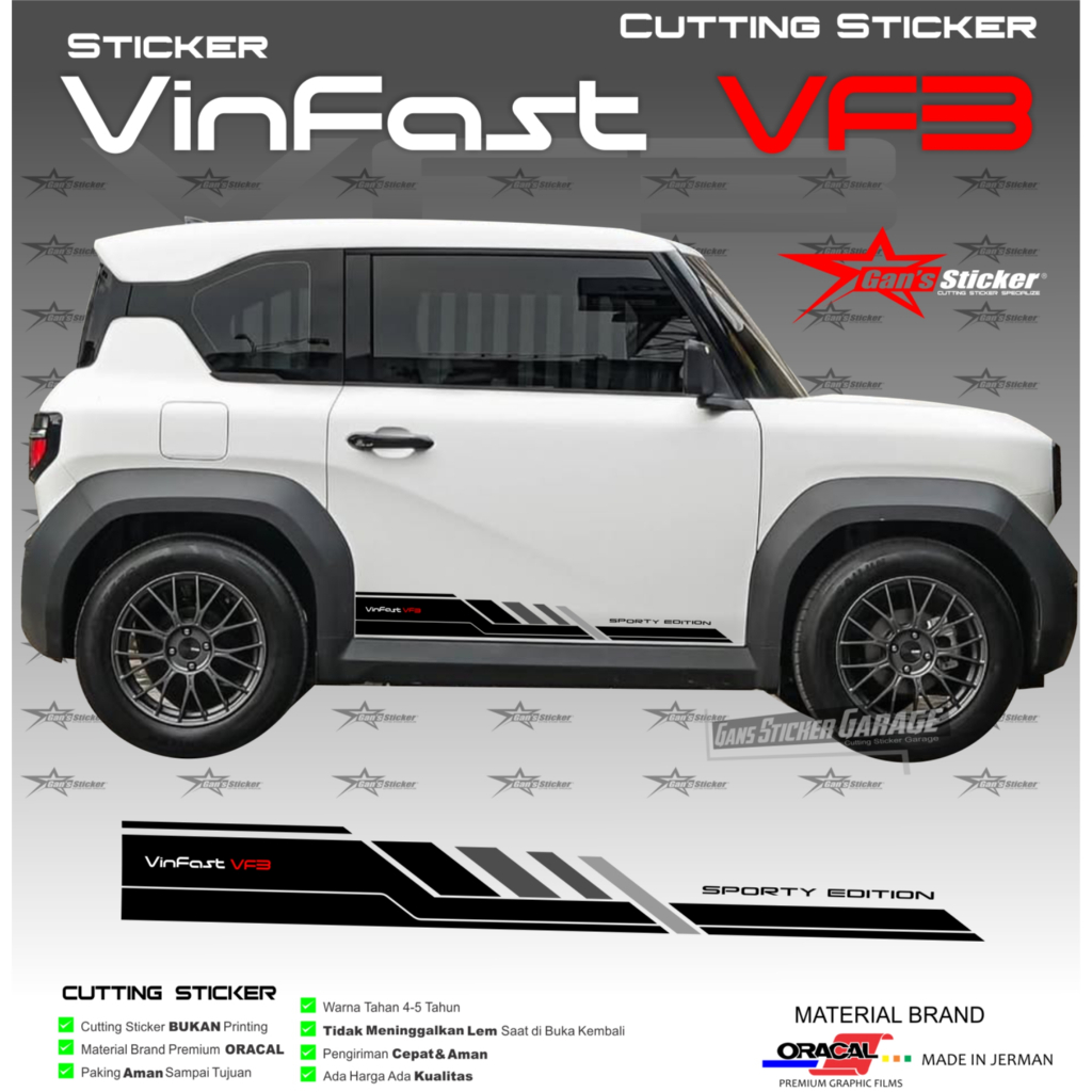 Vinfast Vf3 Cutting Sticker Aksesoris Vinfast Vf3