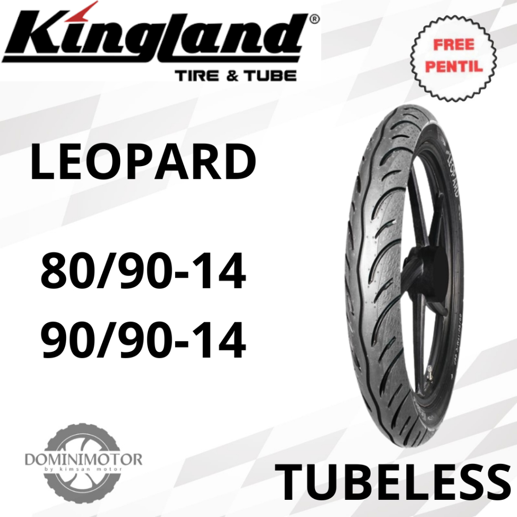Ban Ring 14 Ban Motor KINGLAND LEOPARD 80/90-14 90/90-14 Tubeless Ring 14 Ban Motor Tubeless Ban Mot