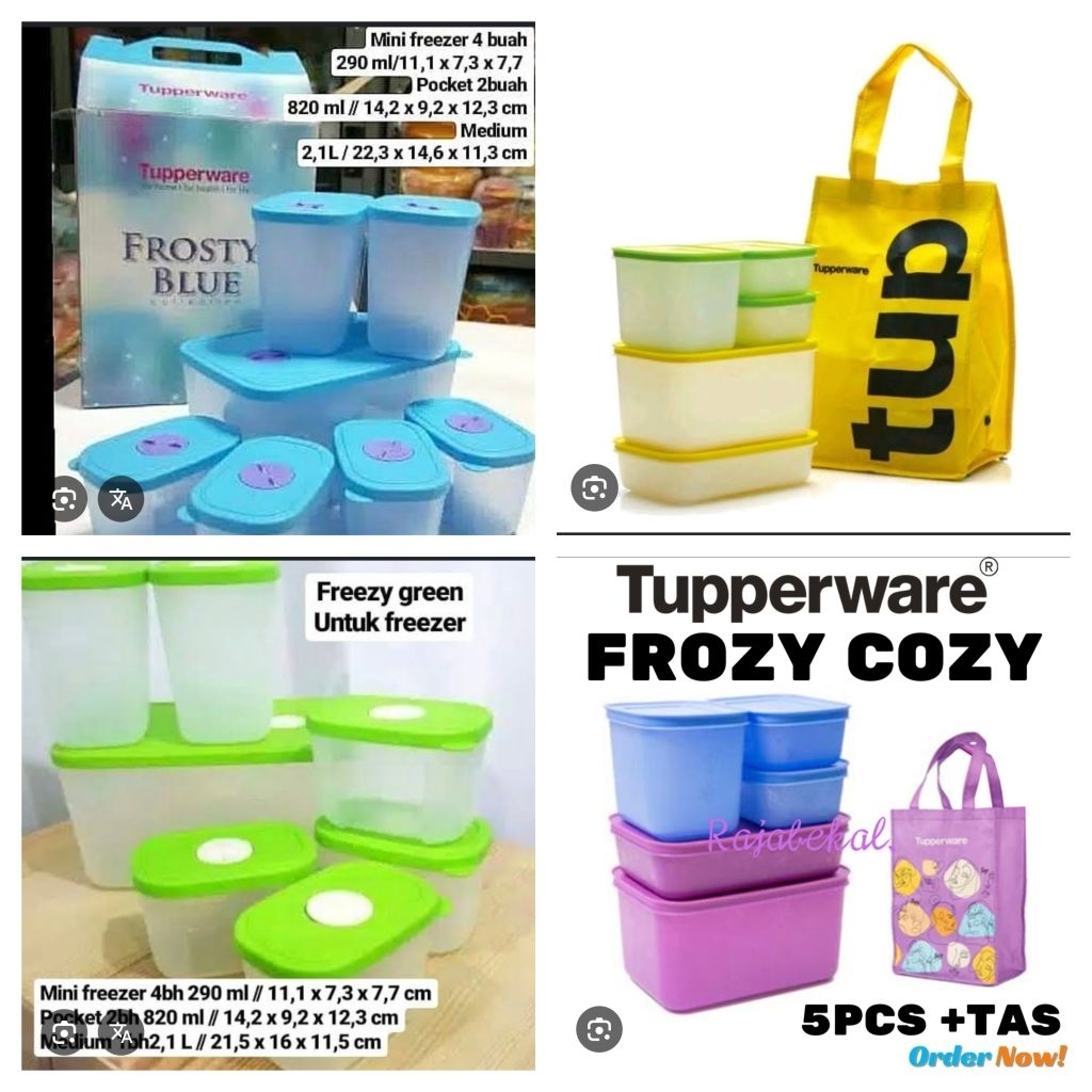 Wadah tempat ikan dan daging di freezer kulkas  tupperware