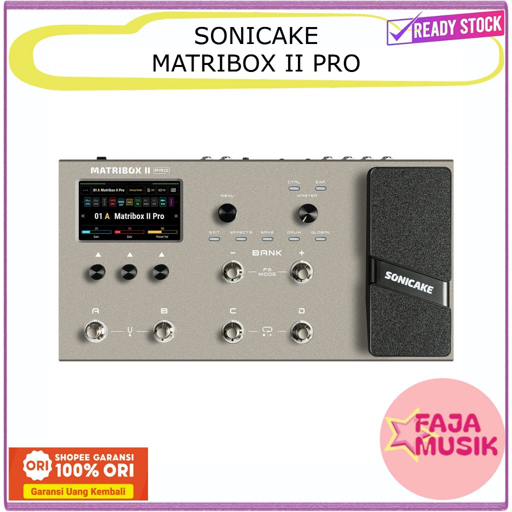 Efek Gitar SONICAKE Matribox II Pro / Matribox 2 pro (QME-200) - Multi Effects Guitar Pedal with Exp