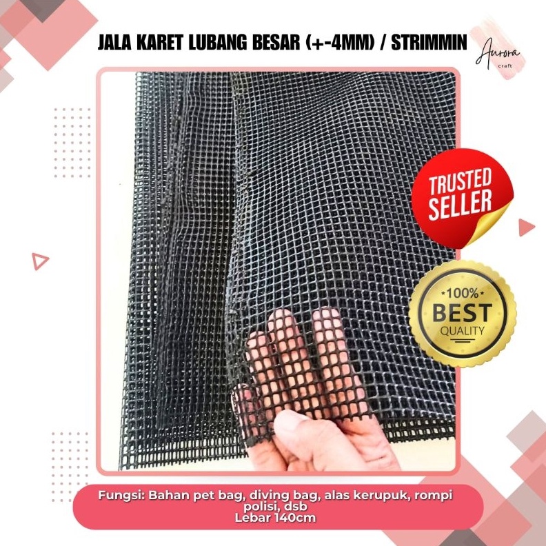 KODE J83D Kain Jaring Jala Hitam Karet Aksesoris Tas Pet Bag  Alas Kerupuk