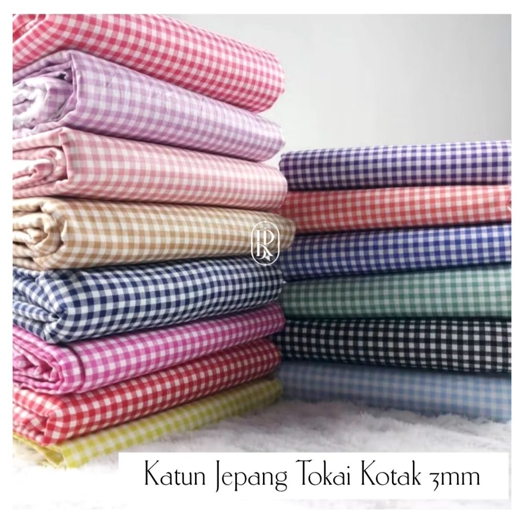 ORIGINAL katun jepang motif kotak Gingham kecil - kain katun jepang kotak kecil small - bahan cotton