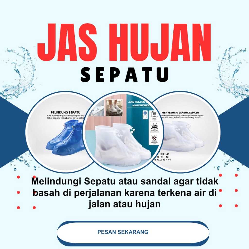 Jas Hujan Sepatu Anti Air | Cover Sepatu Anti Air | Pelindung Sepatu Anti Air