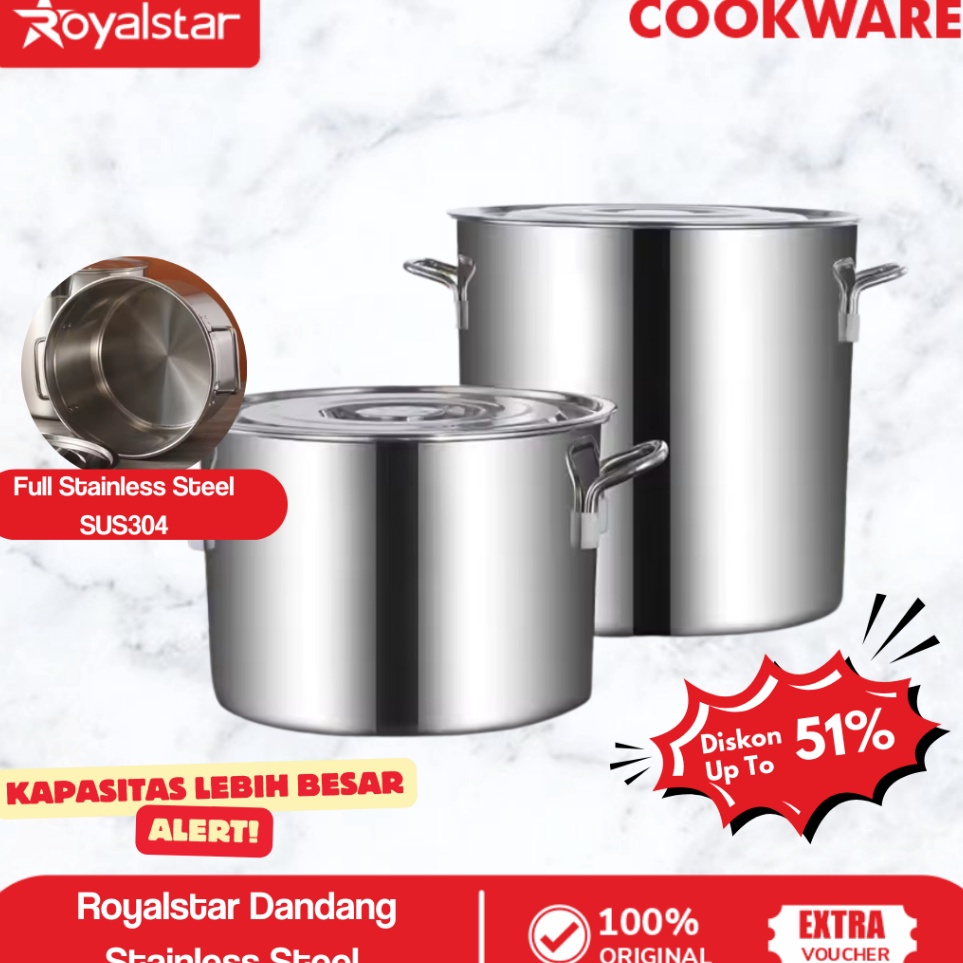 KODE P6C Royalstar Dandang Stainless Steel SUS34 Tebal Panci Bakso