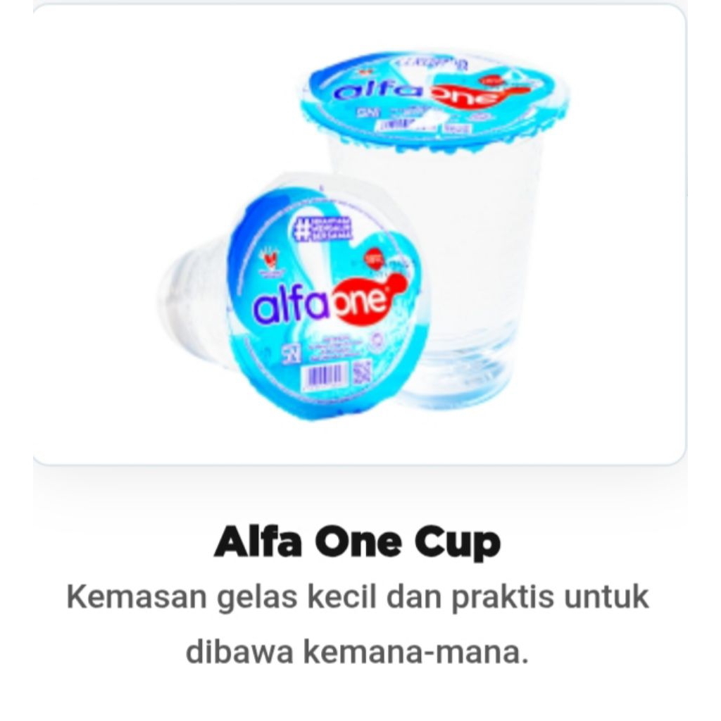 

Alfa one air minum kemasan cup 1 dus