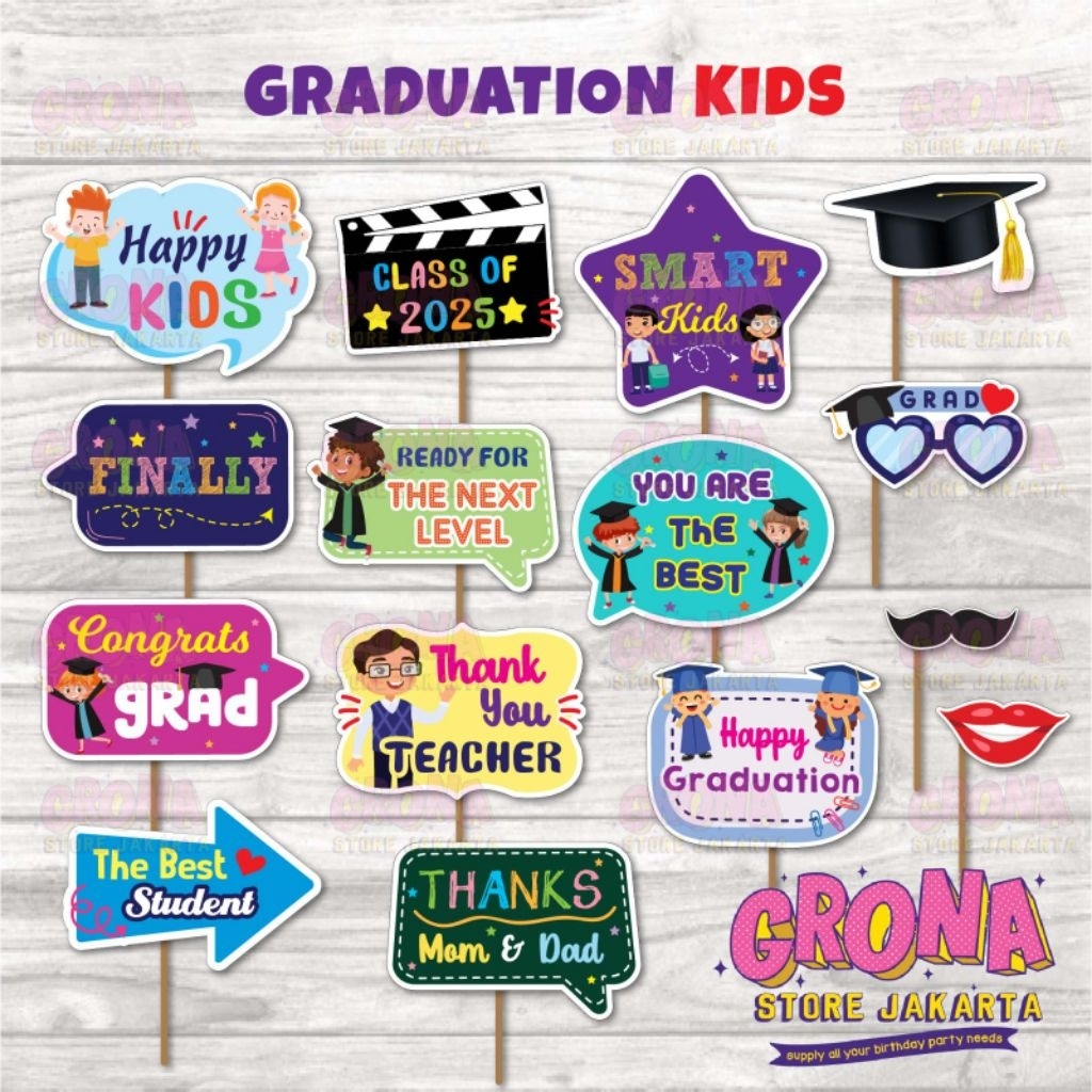 ACC Photobooth Graduation Kids / Aksesoris Foto Wisuda / Photo Props Graduation Kids