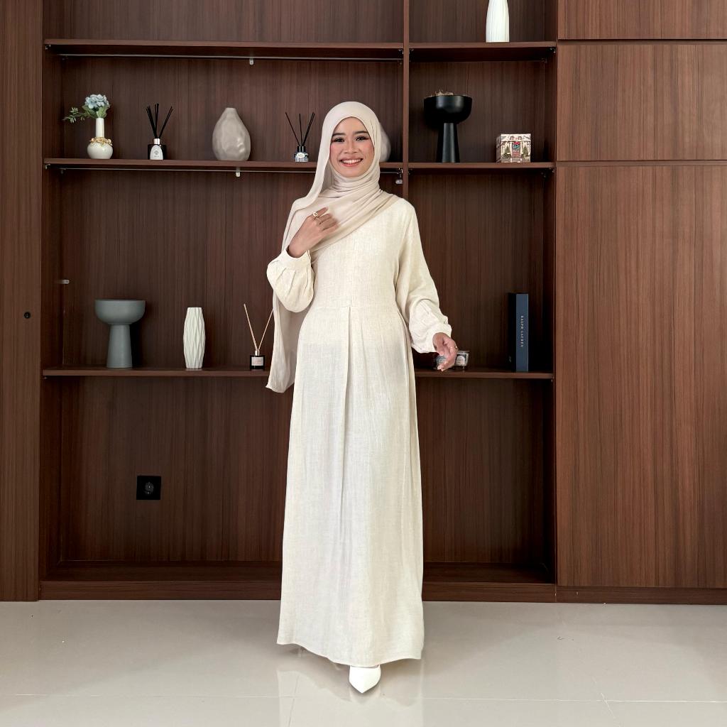 Aerin Linen Dress | Long Dress Linen | Dress Busui | Alyattire