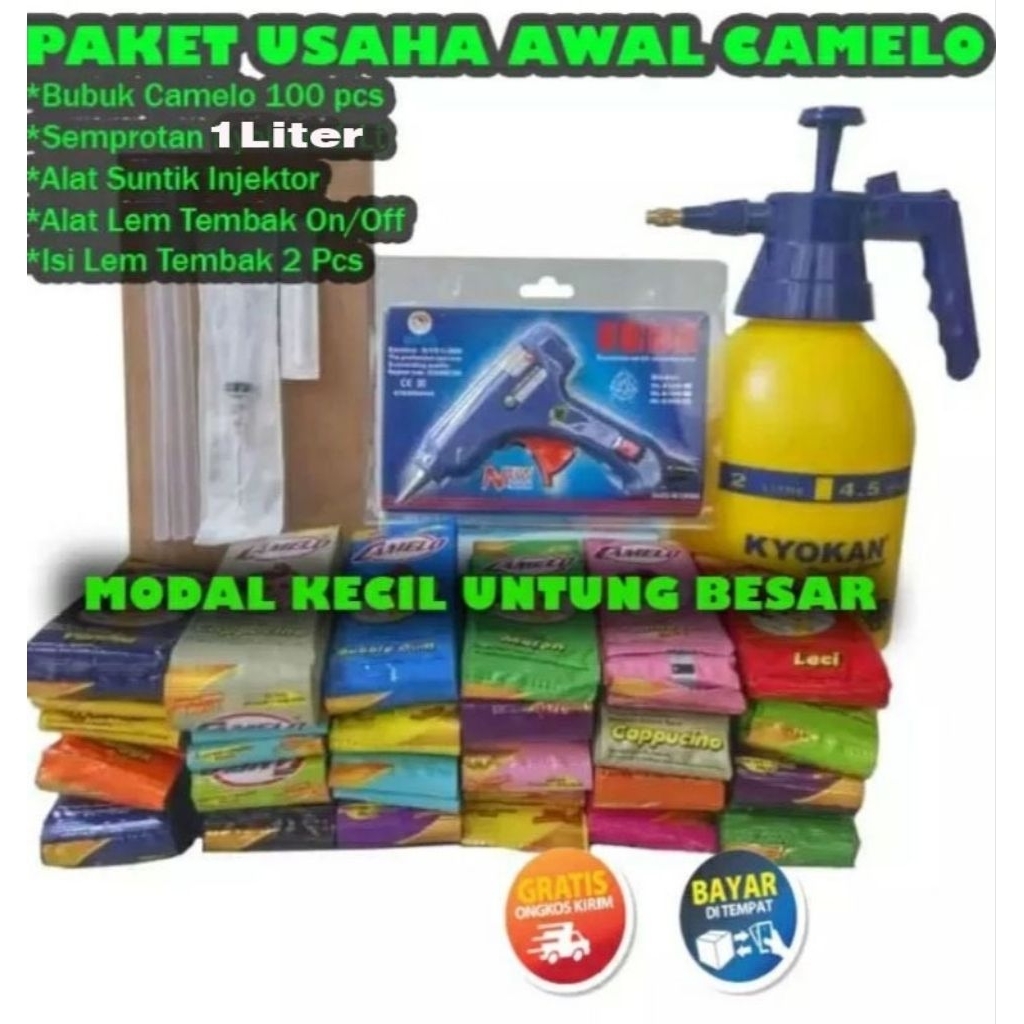

(Gratis barner promosi)Paket Usaha Awal Es Camelo Es Bantal/Es camelo lengkap