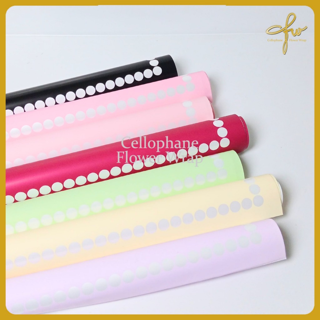 

Kertas Buket Dotted Color Cellophane Flower Wrap