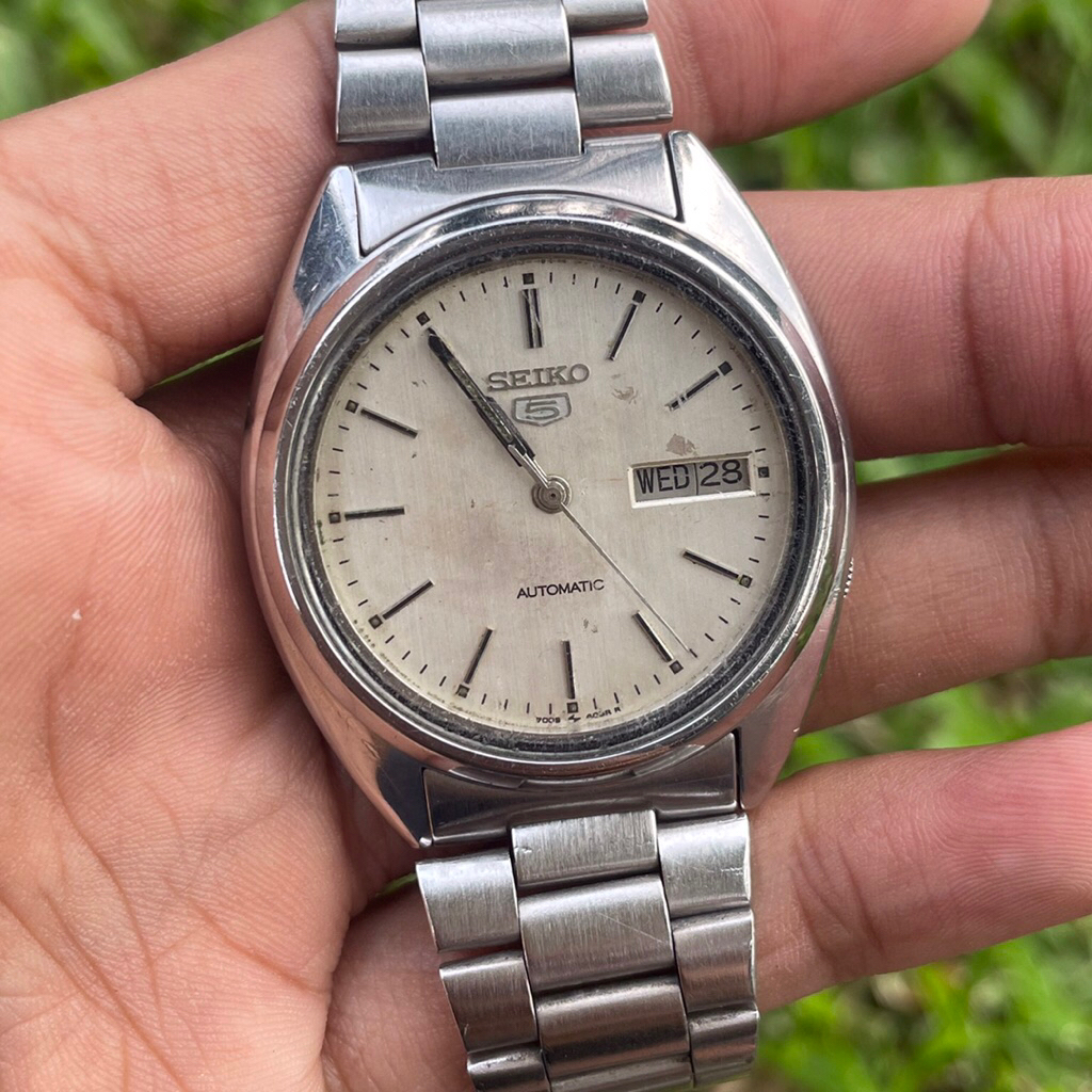 Jam Tangan Seiko 5 Vintage Automatic Japan 7009A kuno antik jadul classic pria fashion original