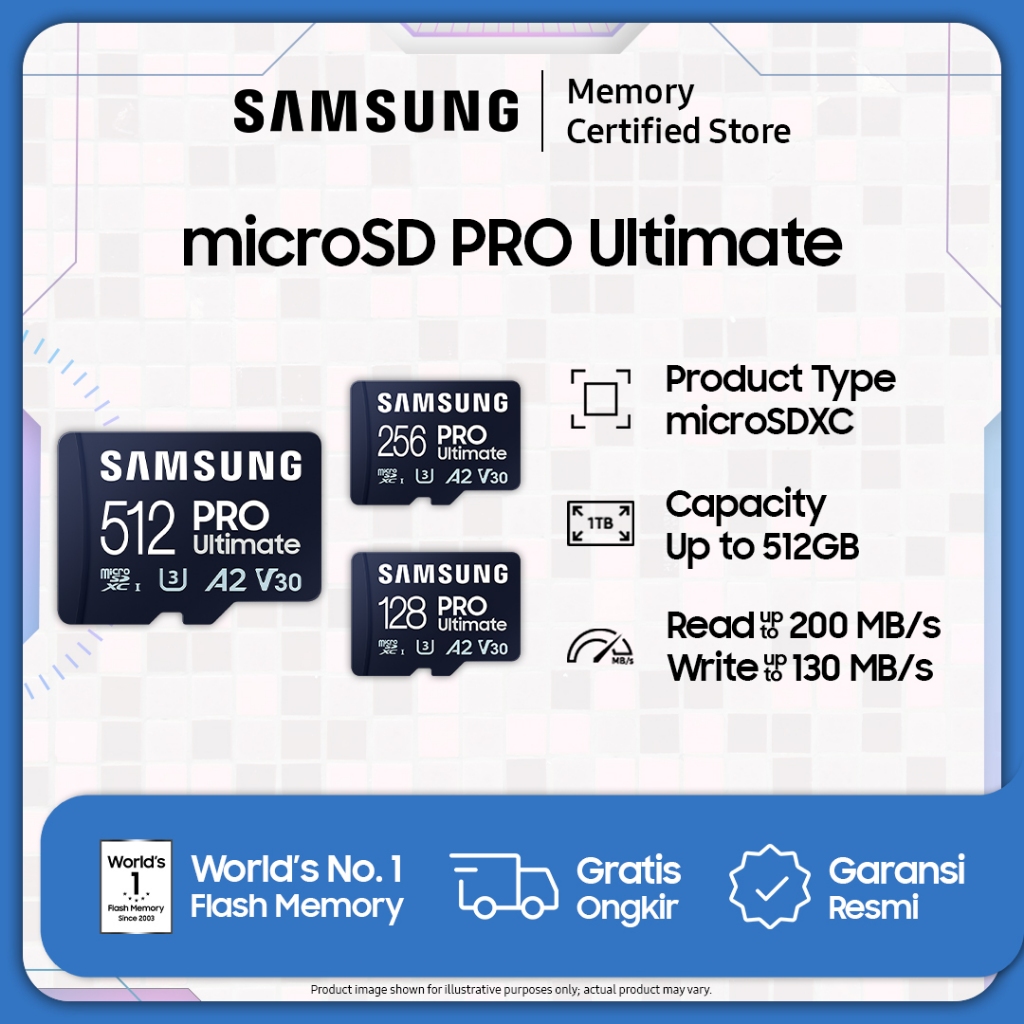 Samsung microSD PRO Ultimate UHS-I - microSDXC - 128GB / 256GB / 512GB