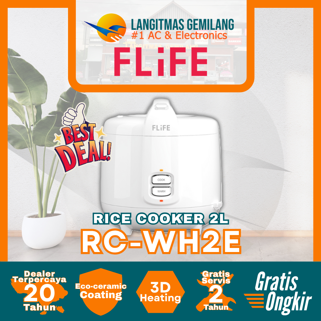 FLIFE Rice Cooker 2L RC-WH2E