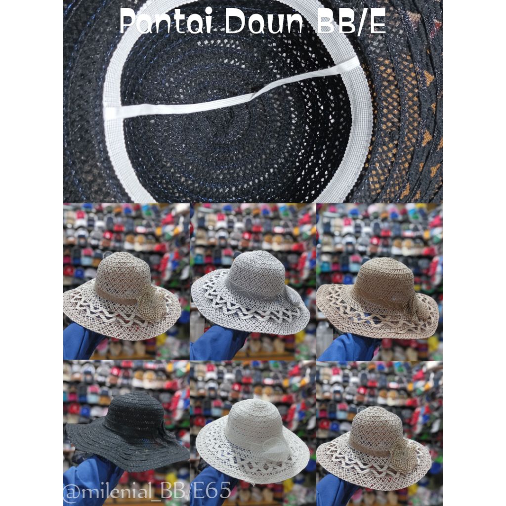 TOPI PANTAI POLOS/ TOPI FASHION PUTIH/ TOPI WANITA LEBAR TOPI JALAN-JALAN LIBURAN