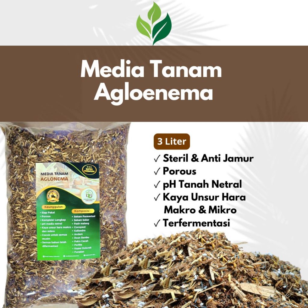 Infarm Japan - Media Tanam Aglonema Fermentasi Media tanam Aglaonema Siap Pakai Super Premium 3 Lite