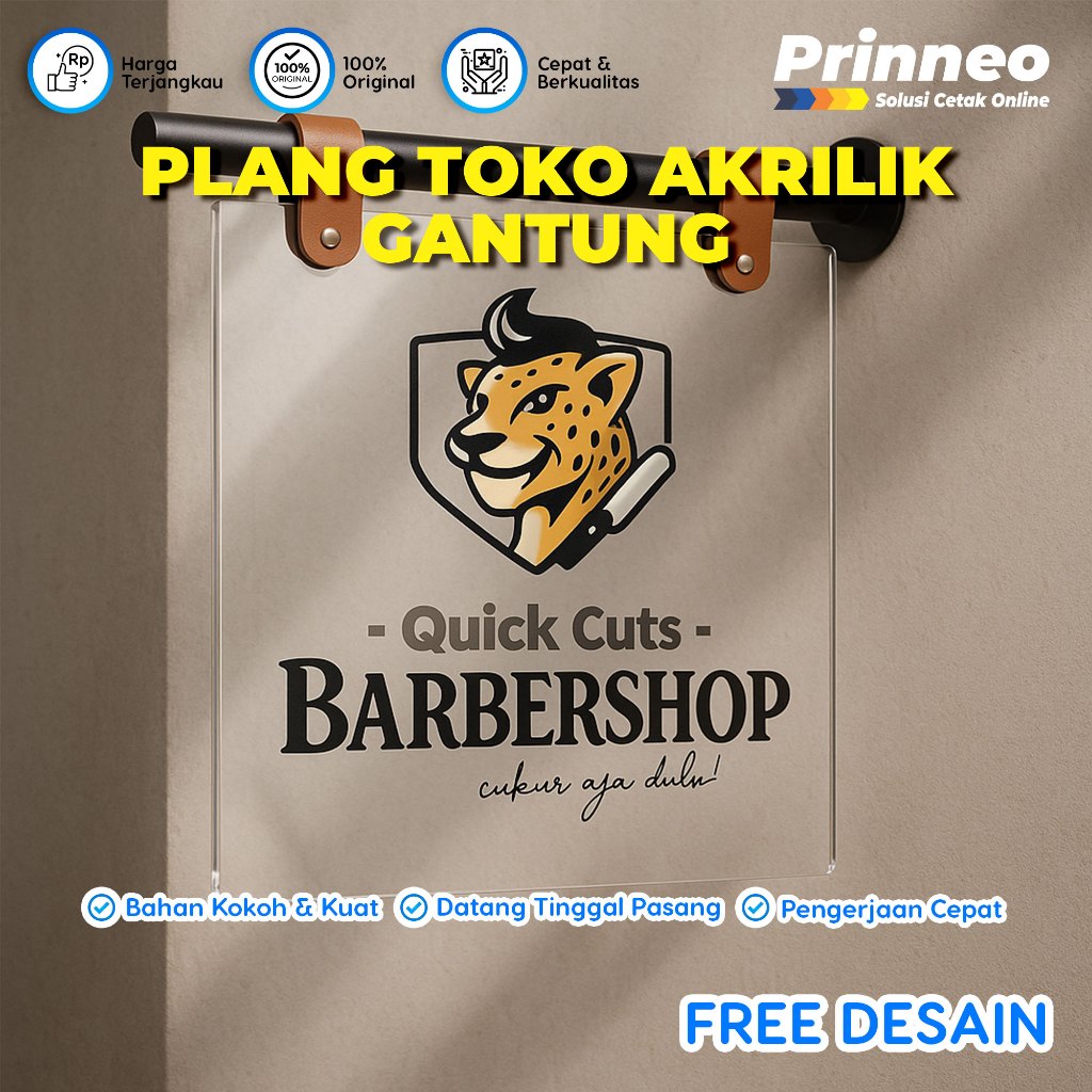 COSTUM PLANG TOKO AKRILIK GANTUNG, SIGNAGE AKRILIK, SIGN BOARD AKRILIK, PLANG NAMA TOKO, PLANG USAHA