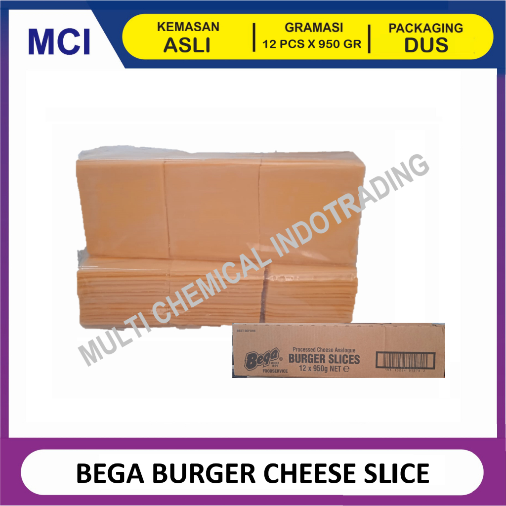 

BEGA BURGER CHEESE SLICE KEJU CHEDDAR ORANGE SLICE 950 GR (84 SLICE) - 1 DUS 12 PCS