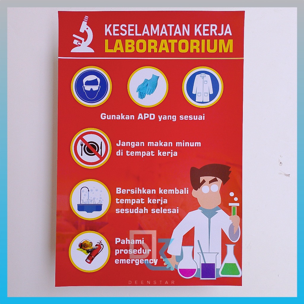 Poster Keselamatan Laboratorium, Gunakan APD yang Sesuai, Poster K3 Laboratorium