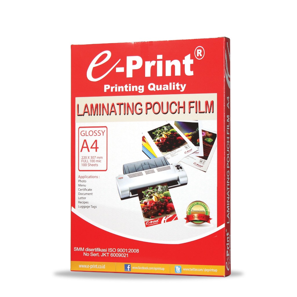 

Plastik Laminating Pouch e-Print A4