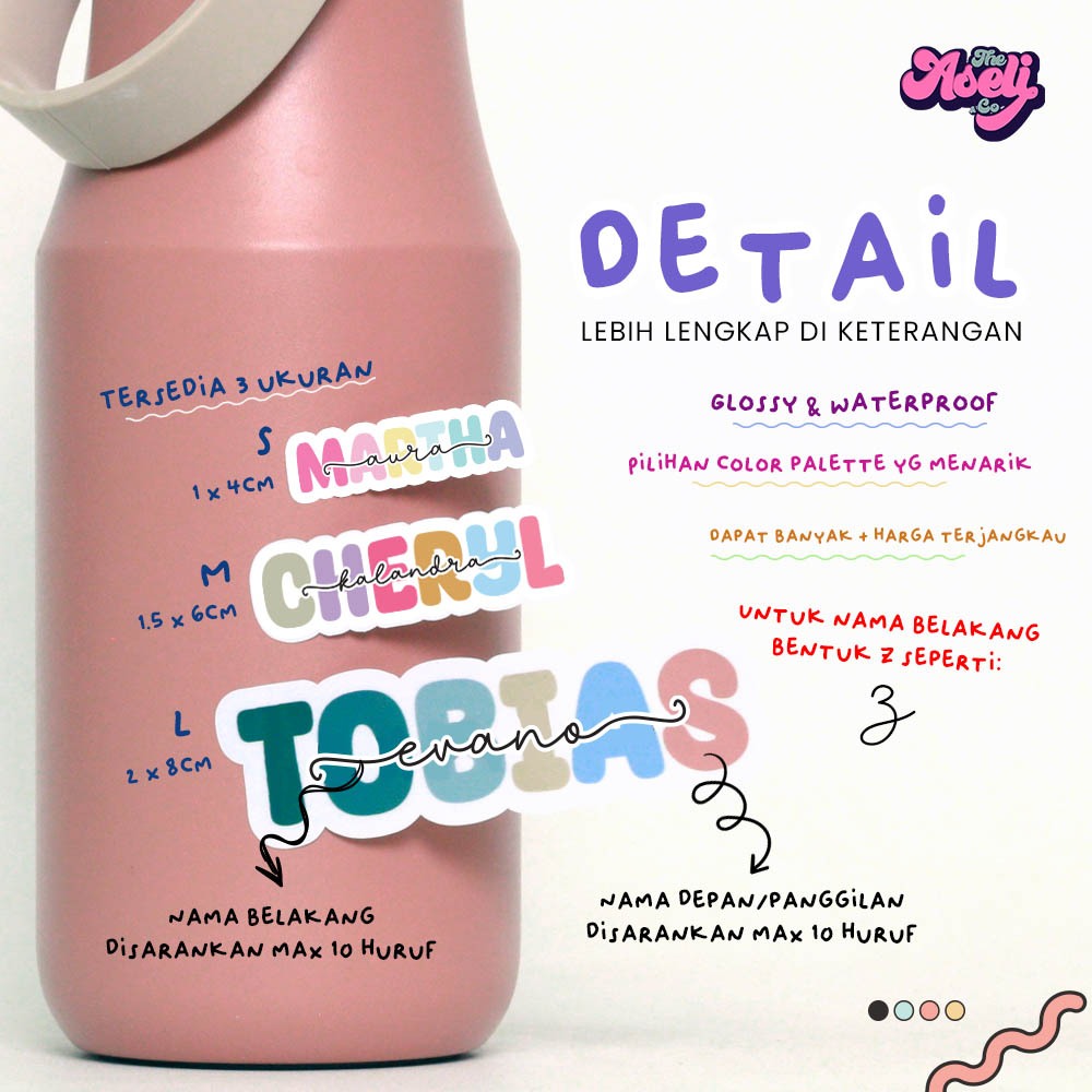 

MilL Aselinco Stiker Custom Nama Waterproof Dan Tahan Lama
