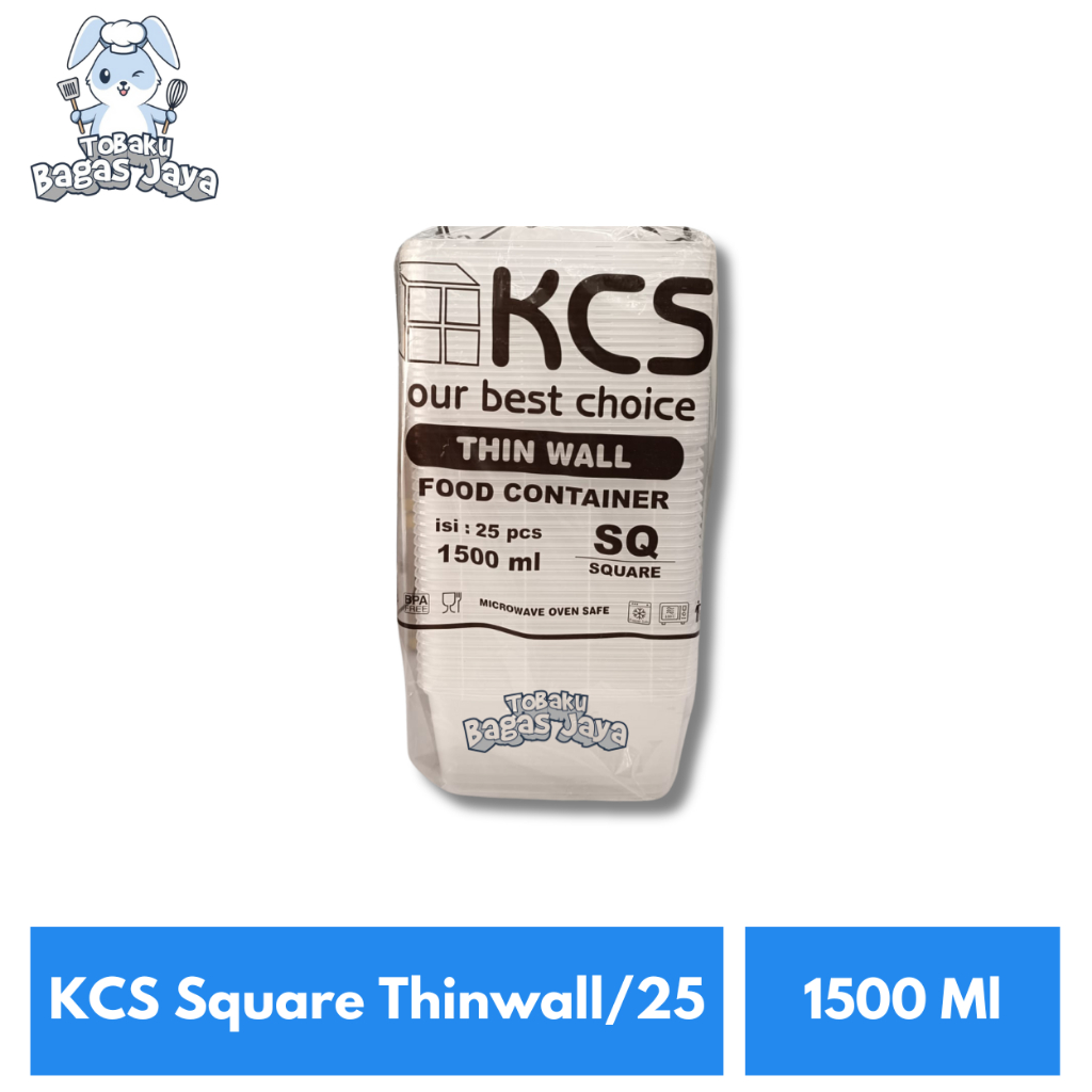 KCS Square Thinwall 1500 Ml Isi 25 Pcs